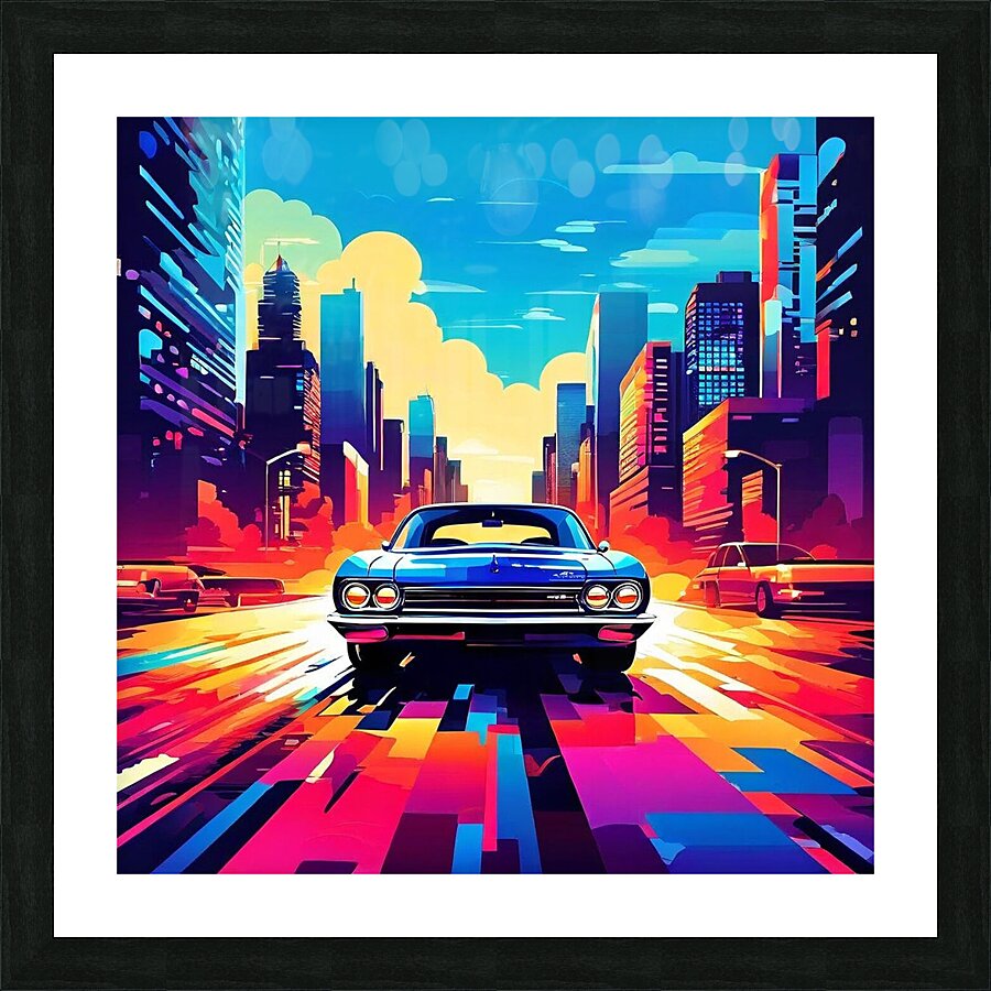 Urban night drive Picture Frame print