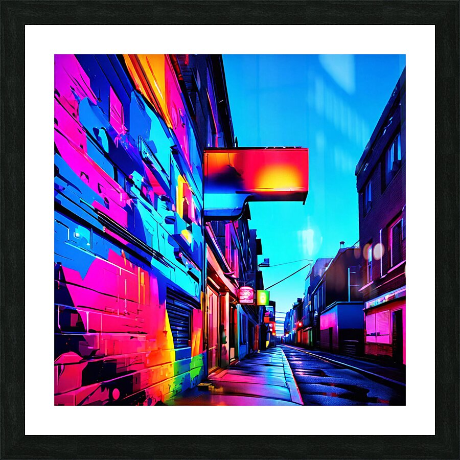 Neon Alley Picture Frame print
