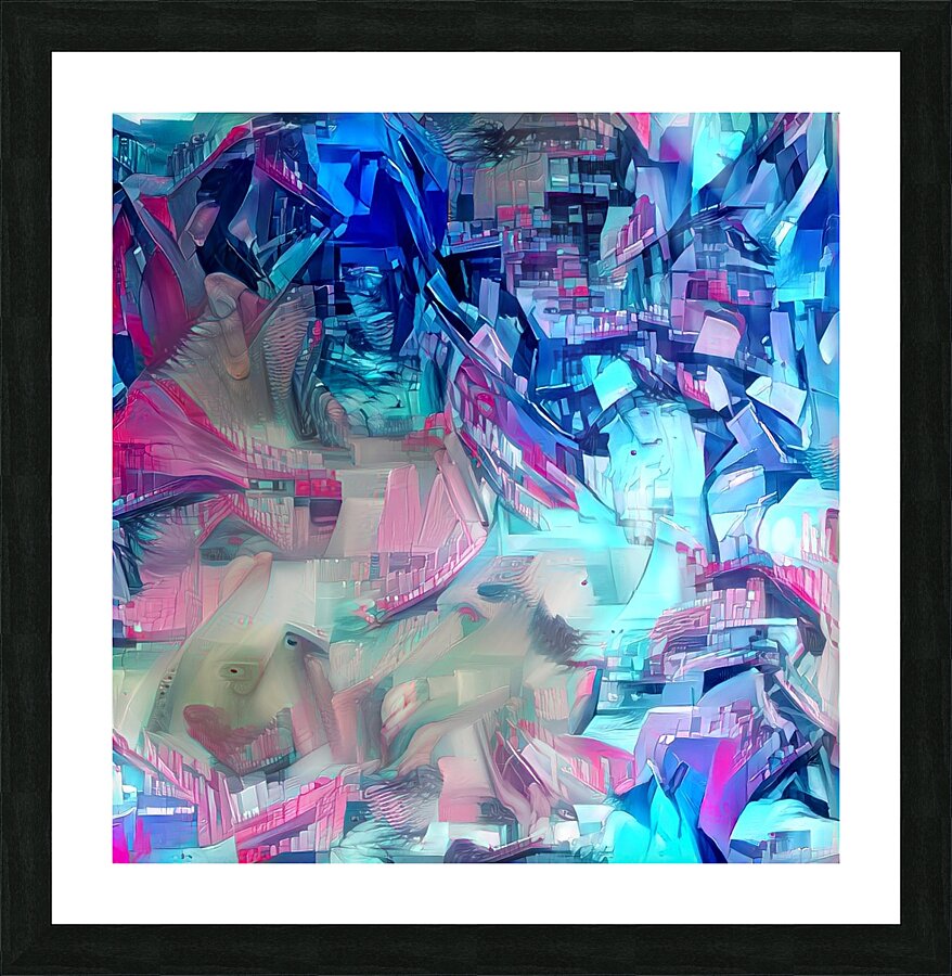 blue scribb Picture Frame print