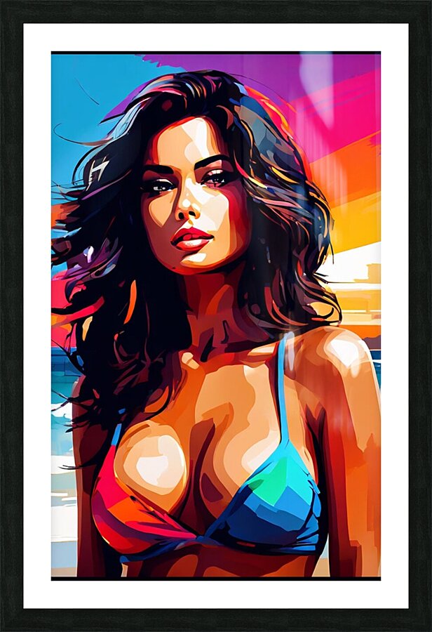 Neon Sunset Muse Picture Frame print