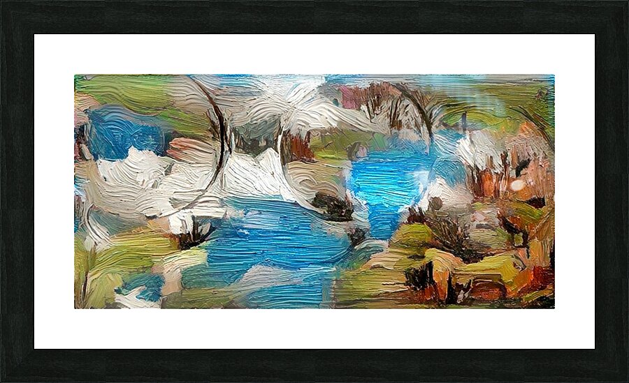 blue wheels Picture Frame print