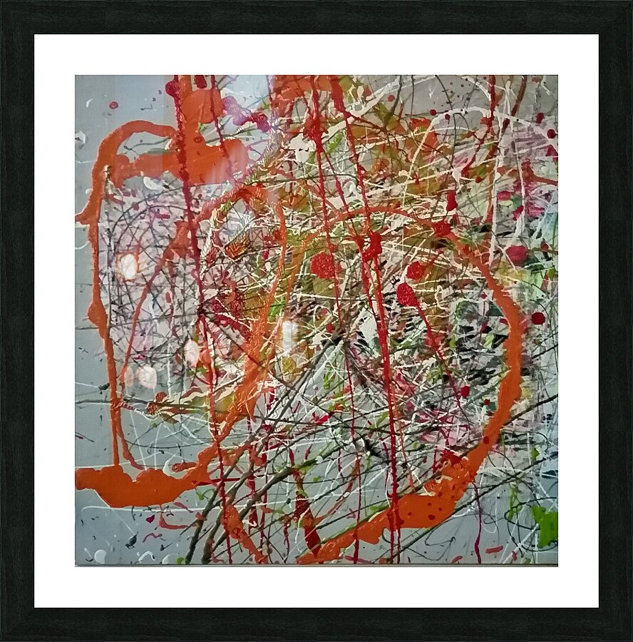 orange circles Picture Frame print