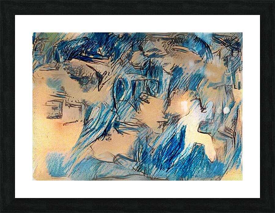 Blue Sketch Picture Frame print
