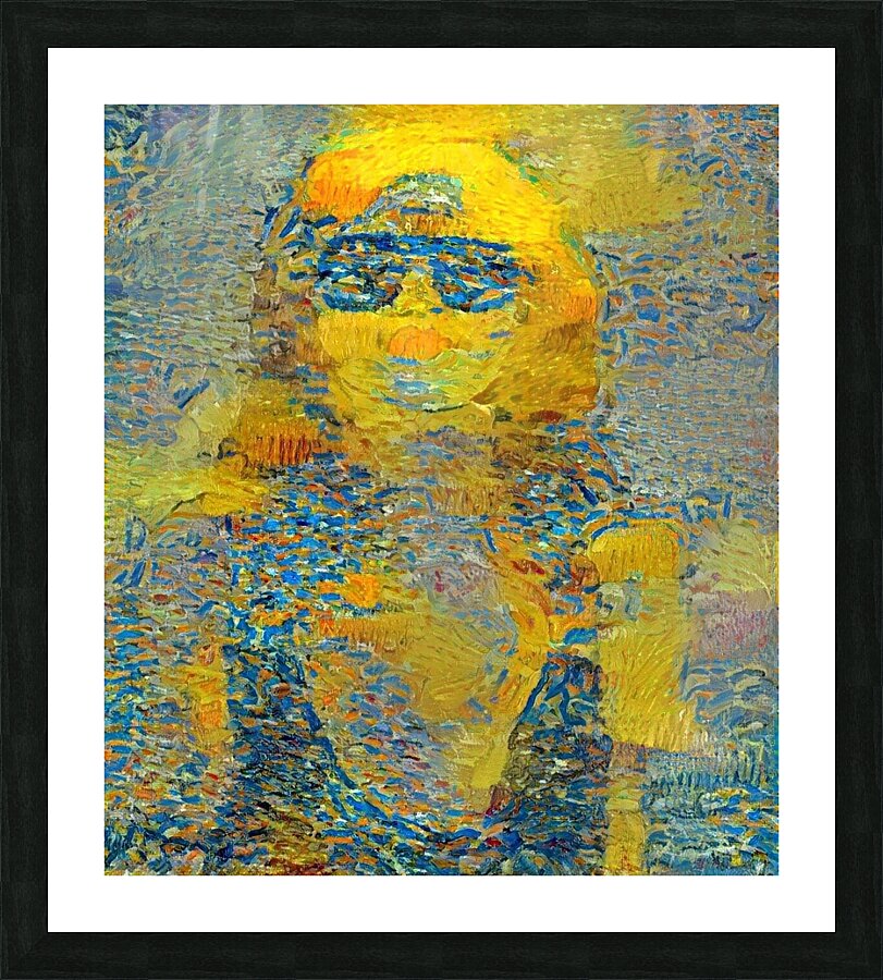 Sunlit Figure in Blue Hues Picture Frame print