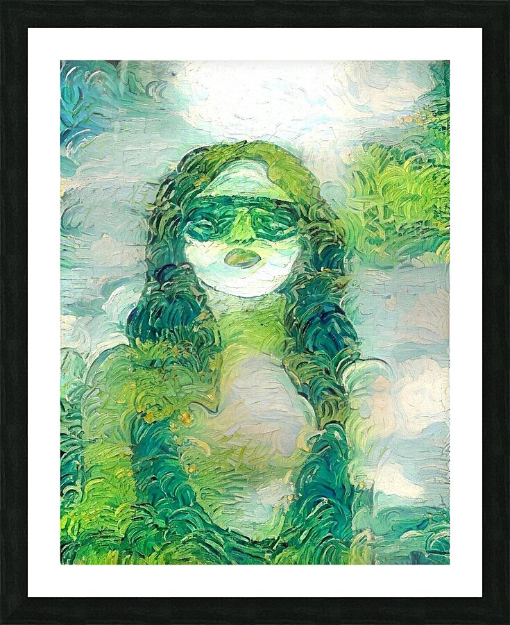 Verdant Portrait: Glimpse of Green Picture Frame print