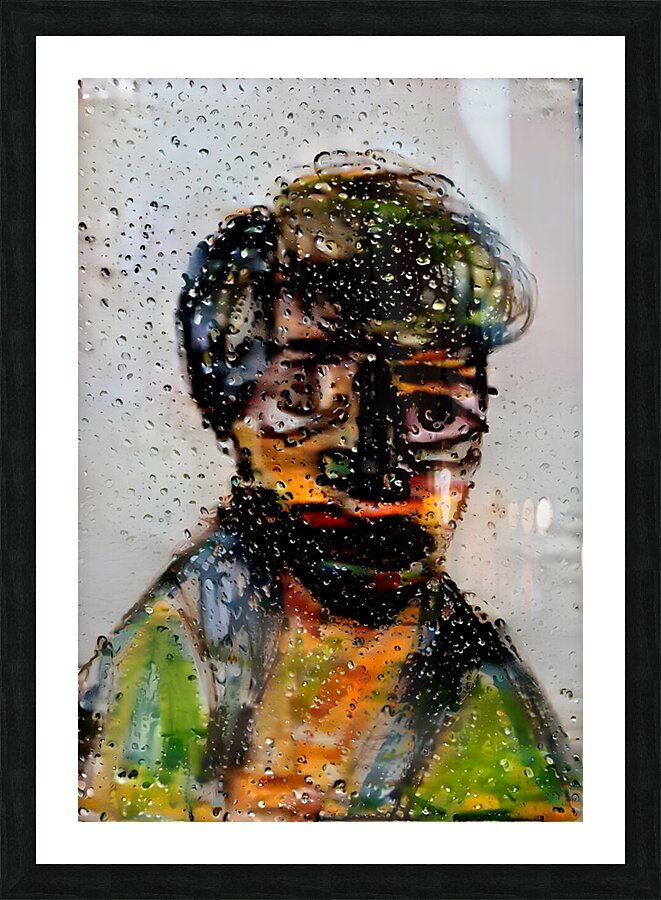 water drop portrait Picture Frame print