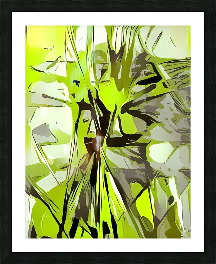 Electric Green Picture Frame print