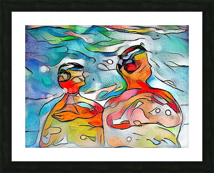boys looking up Picture Frame print