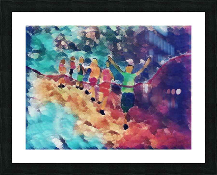 Running fluid Picture Frame print