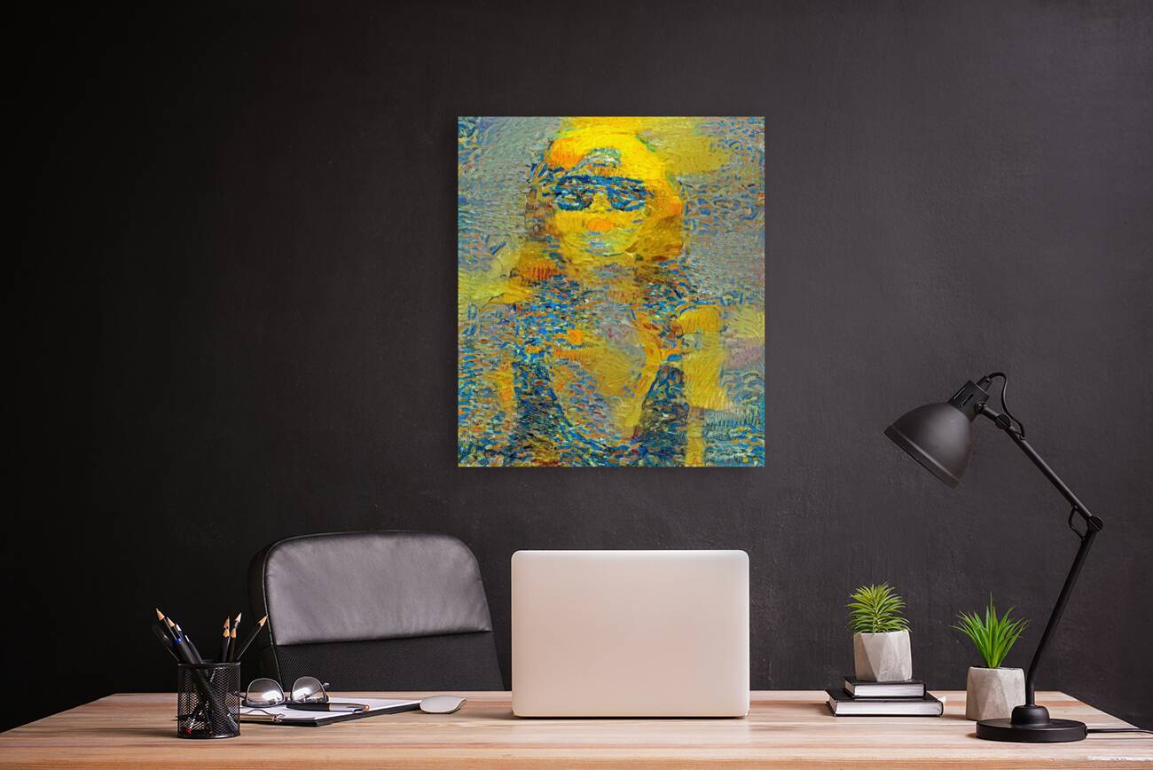 Sunlit Figure in Blue Hues Reproduction