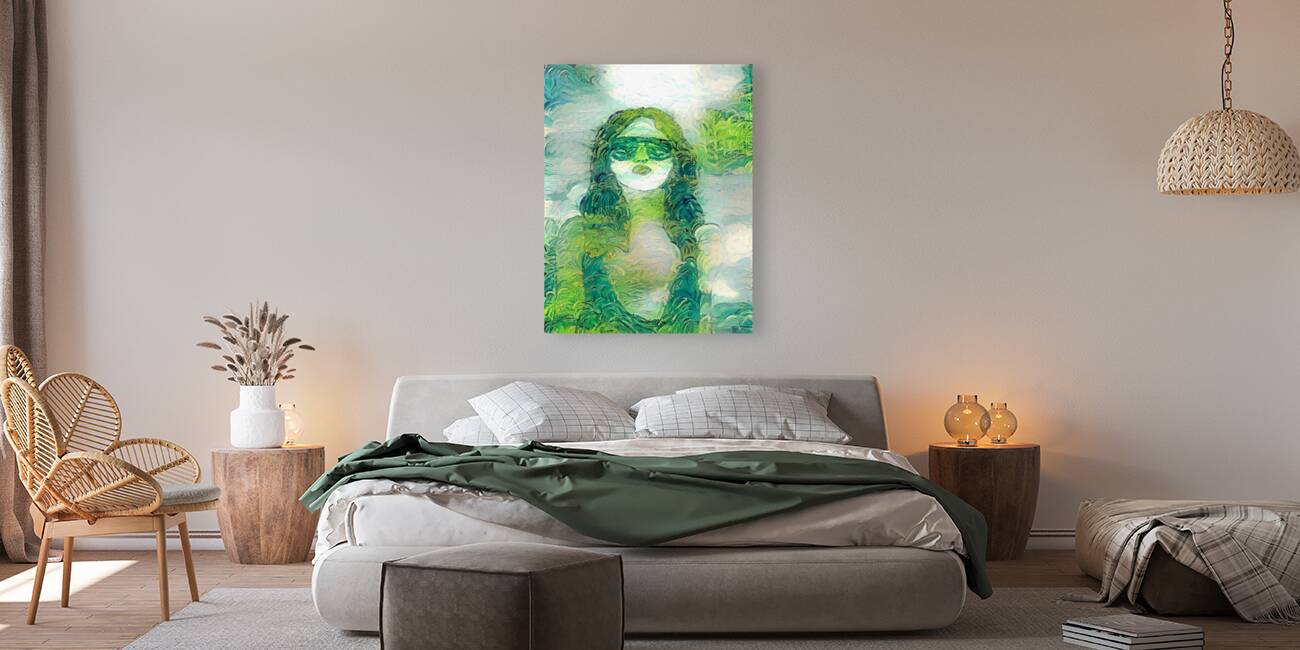 Verdant Portrait: Glimpse of Green Reproduction