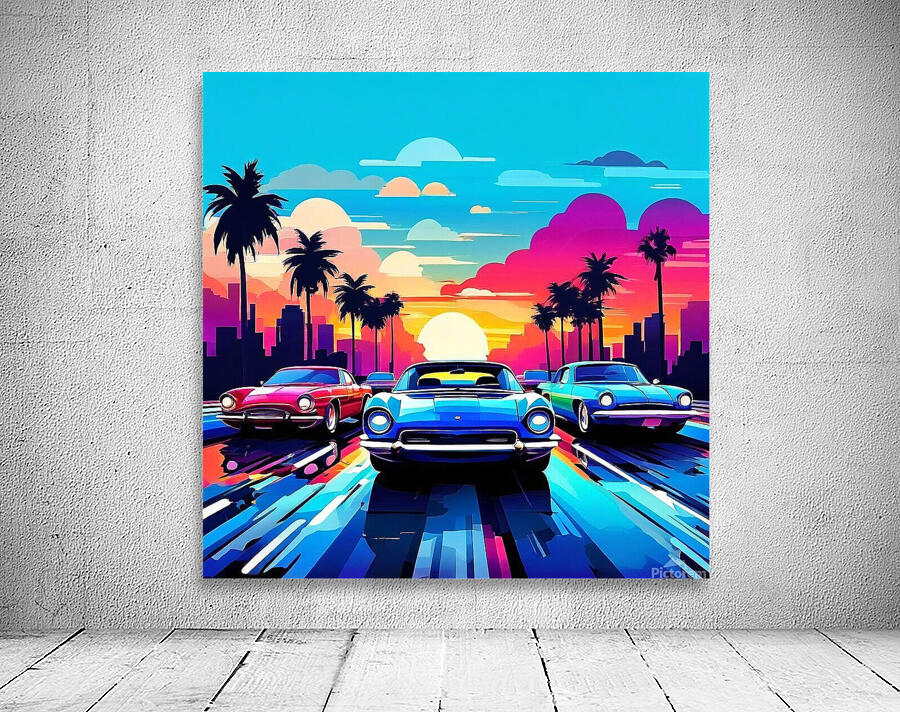 Retro Sunset Pursuit Wall Preview