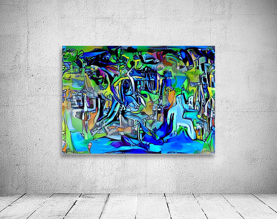 Abstract Odyssey: A Journey Through Blue Realms Wall Preview