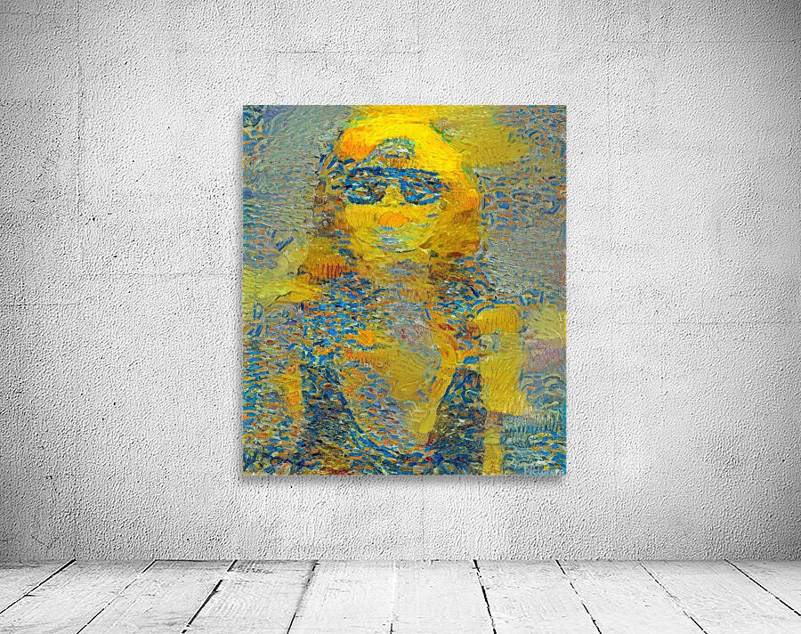 Sunlit Figure in Blue Hues Wall Preview