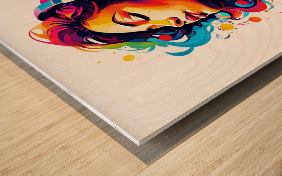 A Colorful Escape into Music Wood print