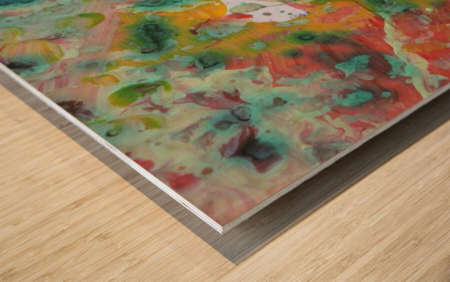 Cosmic Bloom – A Collision of Colors Wood print