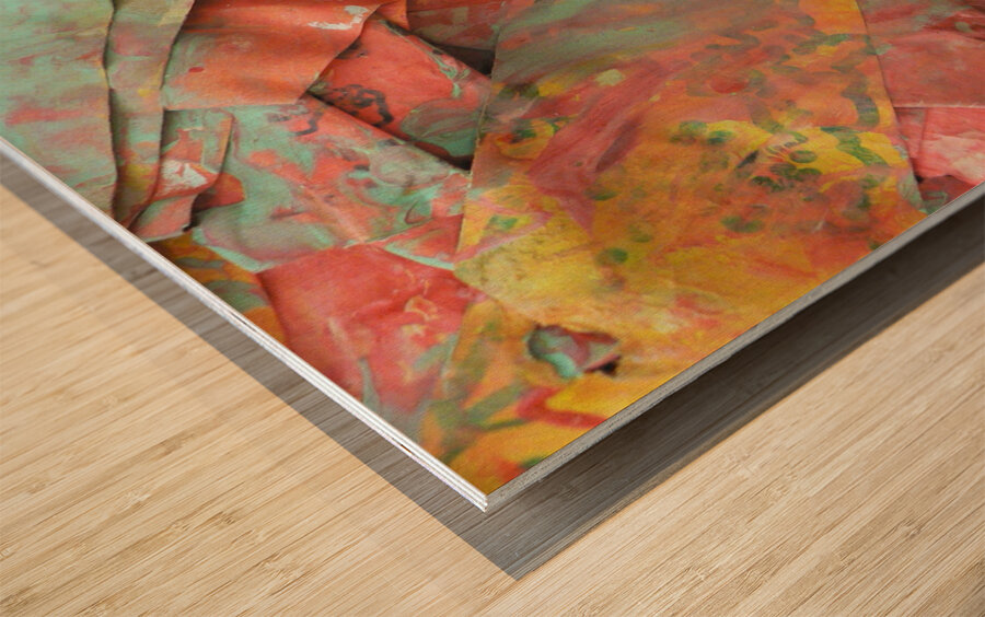 Layers of Fire and Mist Wood print