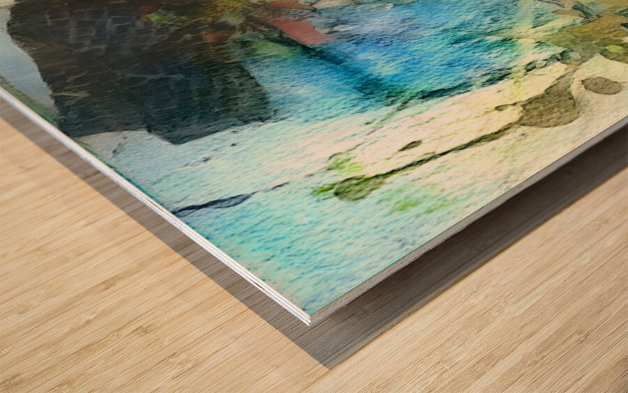 the blue electric portrait Wood print