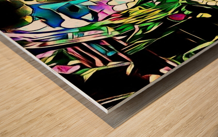 A Digital Mosaic of Expression Wood print
