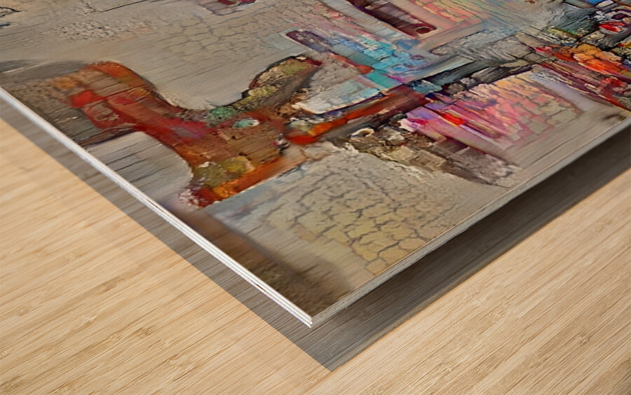 flair stick men Wood print