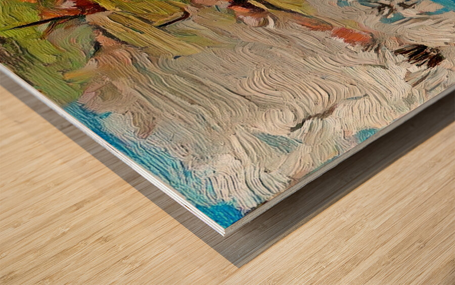 water lines Wood print