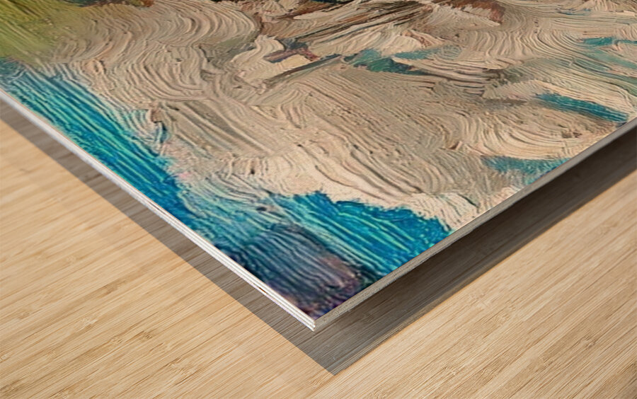 Ascent in Verdant Hues Wood print