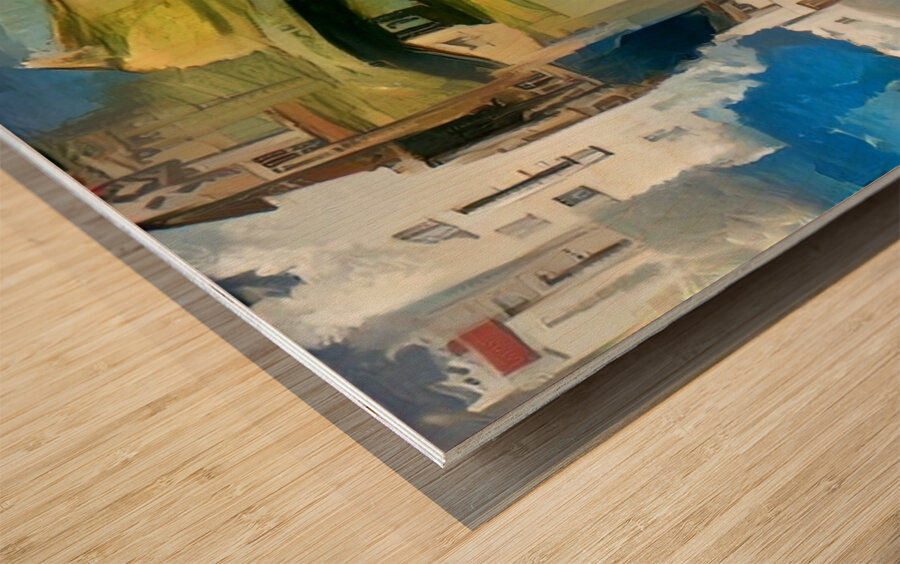 Urban Portrait: Fragmented Cityscape Wood print