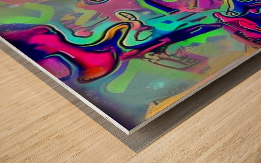 Abstract Graffiti Pop Wood print