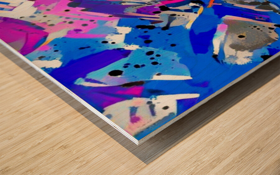 Electric Bloom Wood print