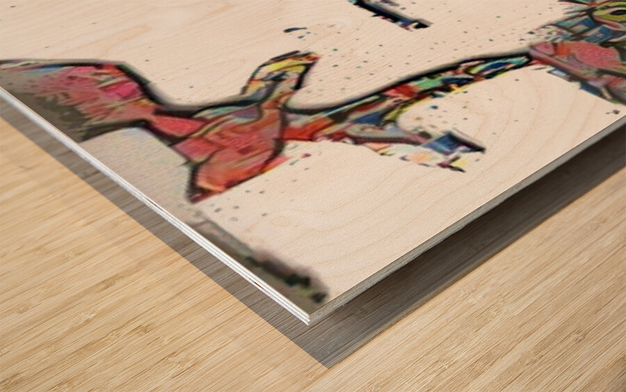 breaking apart Wood print