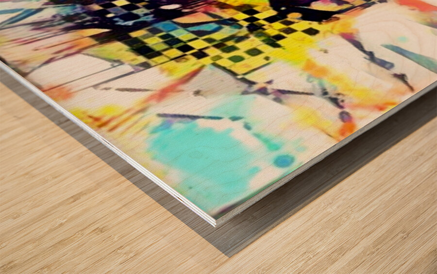 Kaleidoscope Collision Wood print