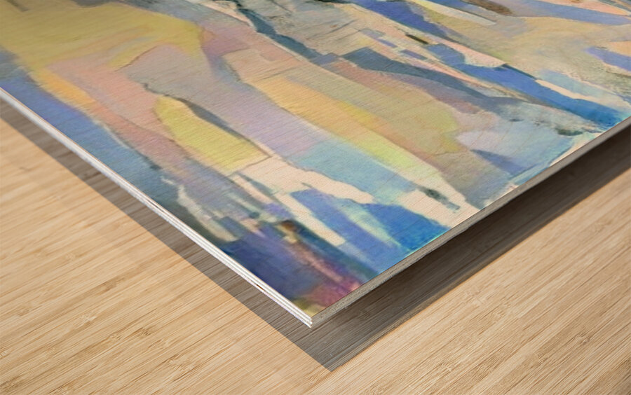 blue break Wood print