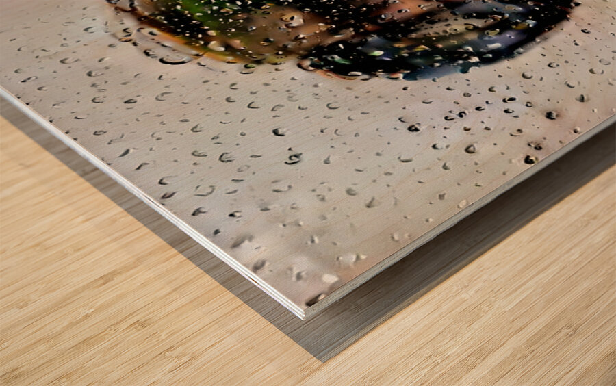 water drop portrait Wood print