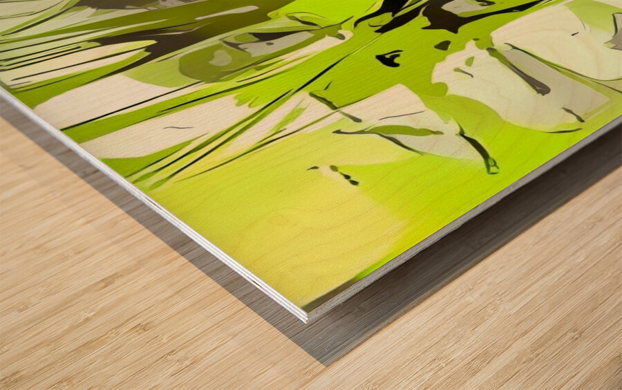 Electric Green Wood print