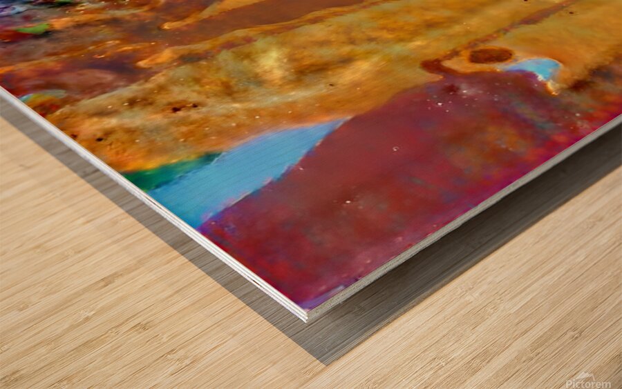 colour strip closeup Wood print