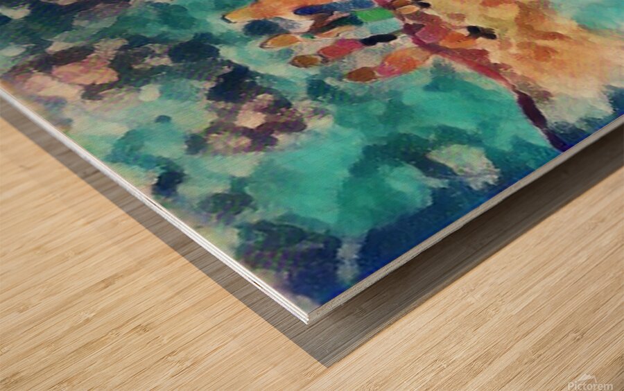 Running fluid Wood print