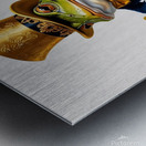 A whimsically adorned frog sporting a grandiose g Metal print