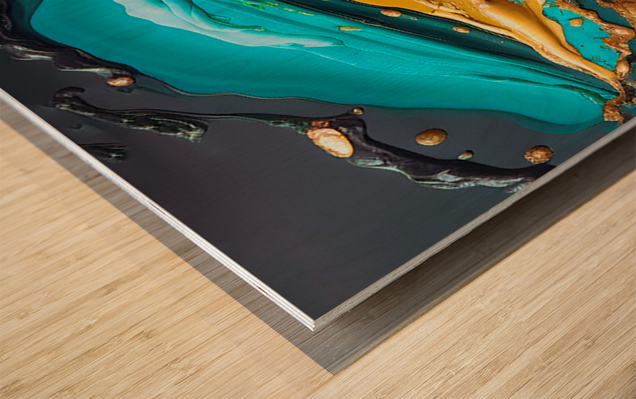 Emerald Erosion Wood print