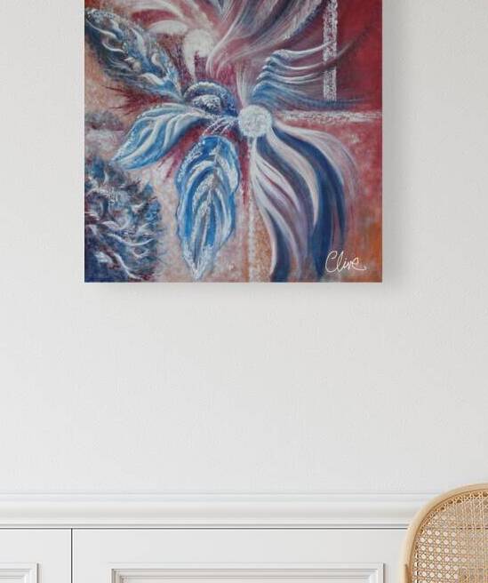 Abstract flower design original size 40cmx50cm by clive
