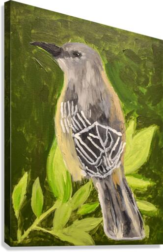 Mockingbird Sitting on a Tree. Allen E Canvas Print