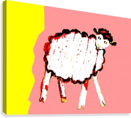 Little Aussie Sheep - Pink Canvas Print