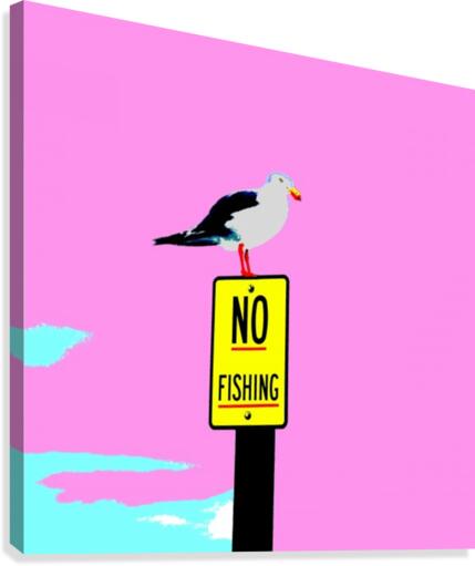 NO Fishing - Pink Canvas Print