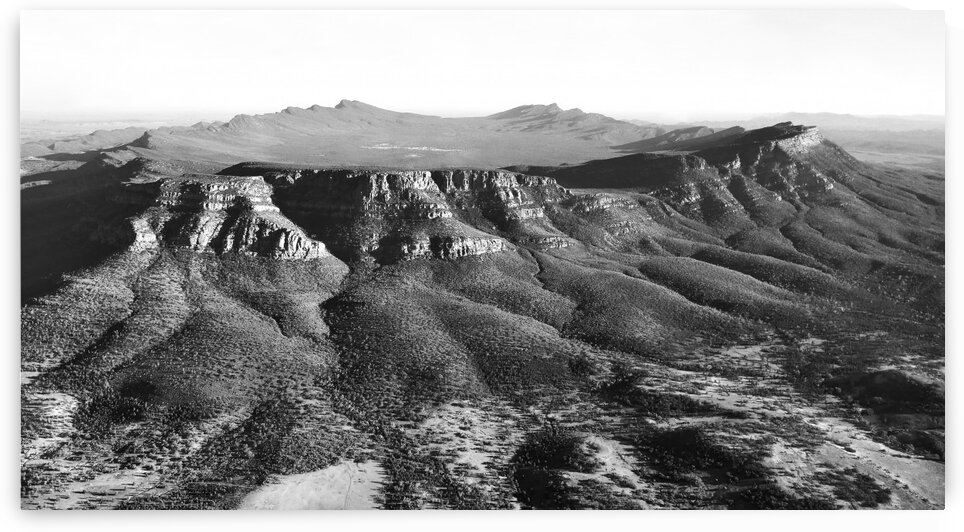 Wilpena Pound - Black and White by Lexa Harpell