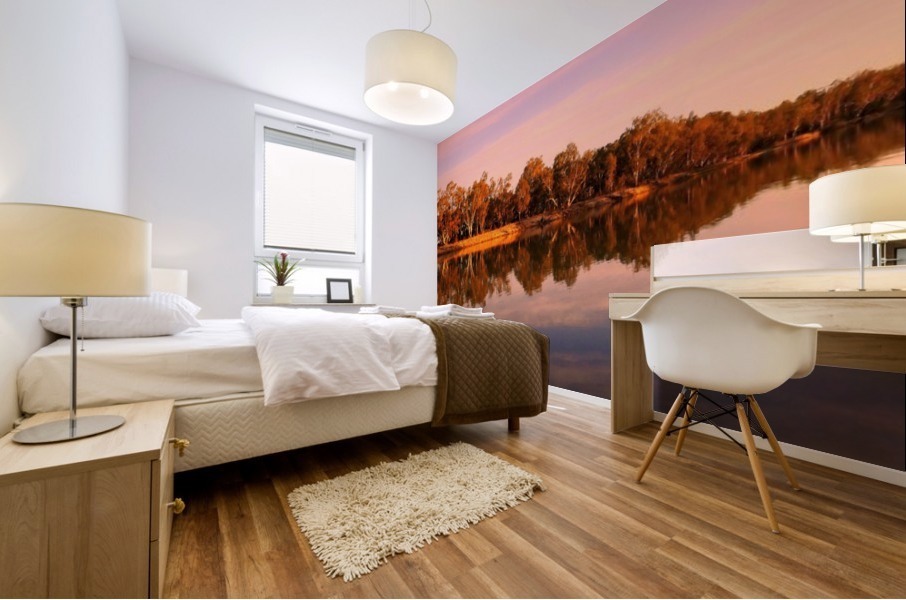 Sunset on the Murray River Mural print