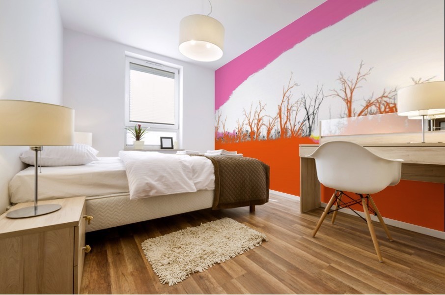 Lake Sunset - Pink Mural print