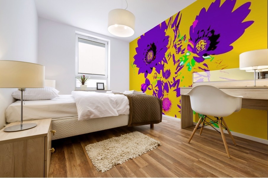 Rainbow Flower - Yellow Mural print