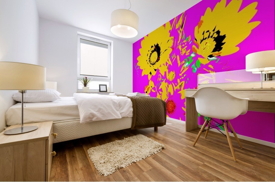 Rainbow Flower - Pink Mural print