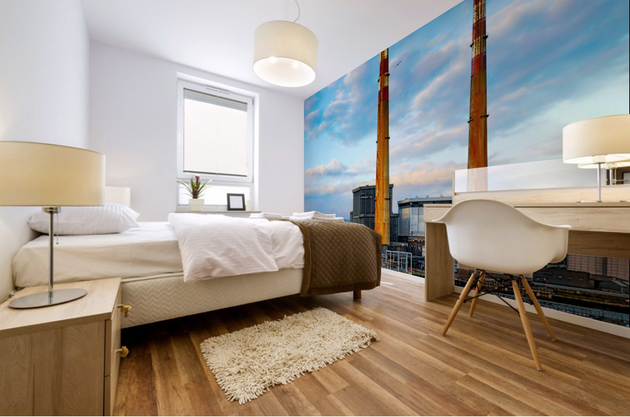 Dublins Poolbeg Chimneys Mural print