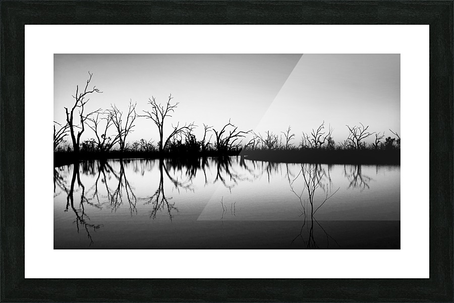 B W Lake Sunset Picture Frame print