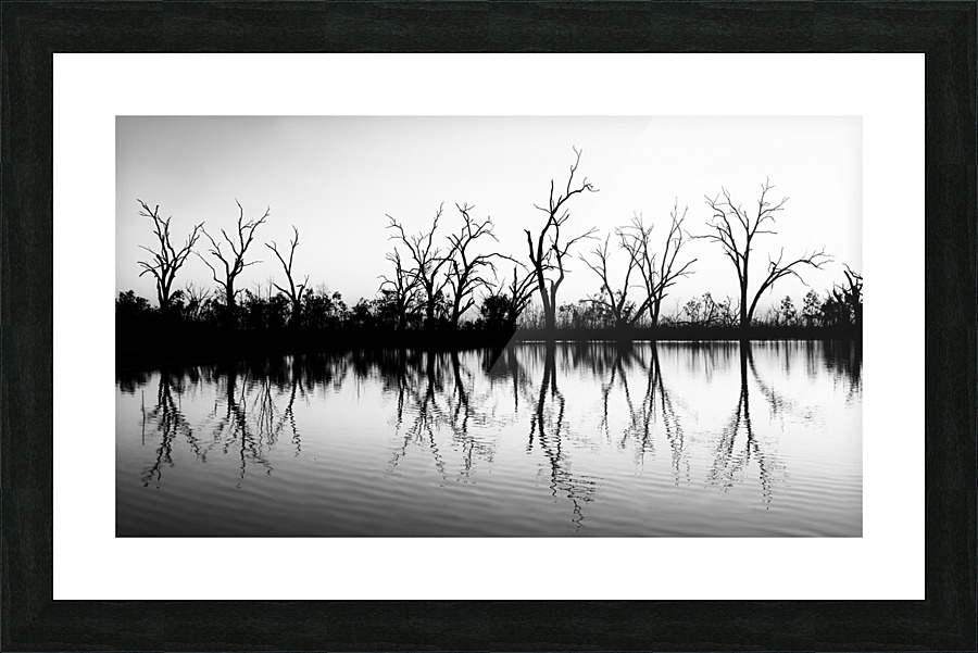 B W Lake Sunset 2 Picture Frame print